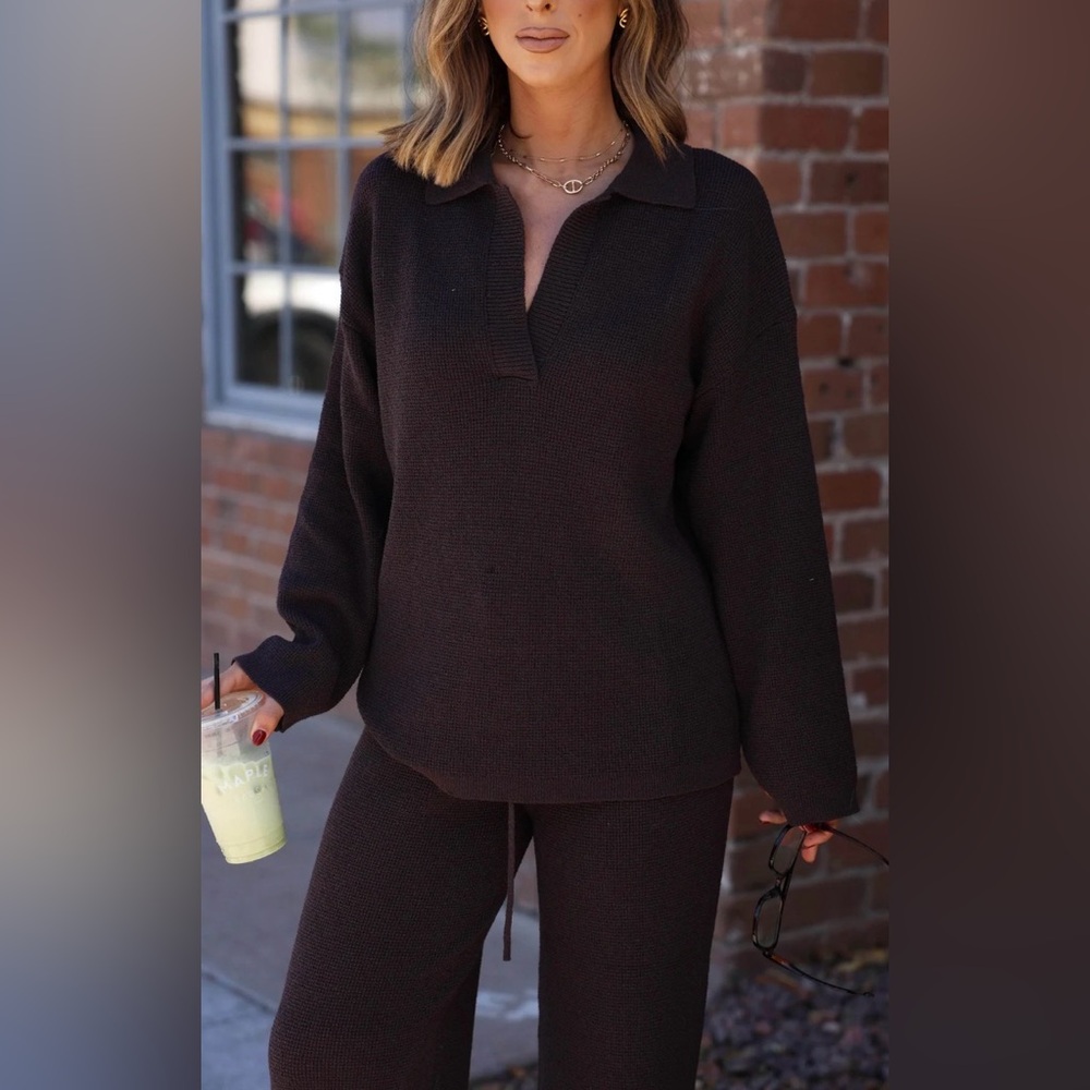 Dark Brown Knit Sweater